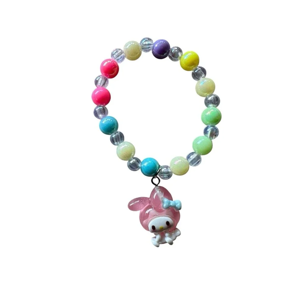 6pc  Bracelet Set Girls Beaded Hello Kitty Cinnamoroll Kuromi Pompompurin Melody